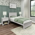 thumbnail image 1 of Max & Lily Twin Bed Frame with Panel Headboard, Modern Farmhouse Solid Wood Platform Bed, 1 of 6