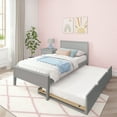 thumbnail image 1 of Max & Lily Twin Bed with Trundle, Classic Solid Wood Platform Bed with Panel Headboard, 1 of 9