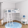 thumbnail image 1 of Max & Lily Twin Loft Bed, Solid Wood High Loft Bed with Ladder for Kids, White, 1 of 6