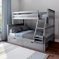 Max & Lily Wood Twin over Full Bunk Bed with Storage Drawers & Stairs