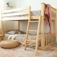 thumbnail image 1 of Max & Lily Twin over Twin Bunk Bed for Kids, Solid Wood Low Bunk Beds with Ladder, Natural, 1 of 11