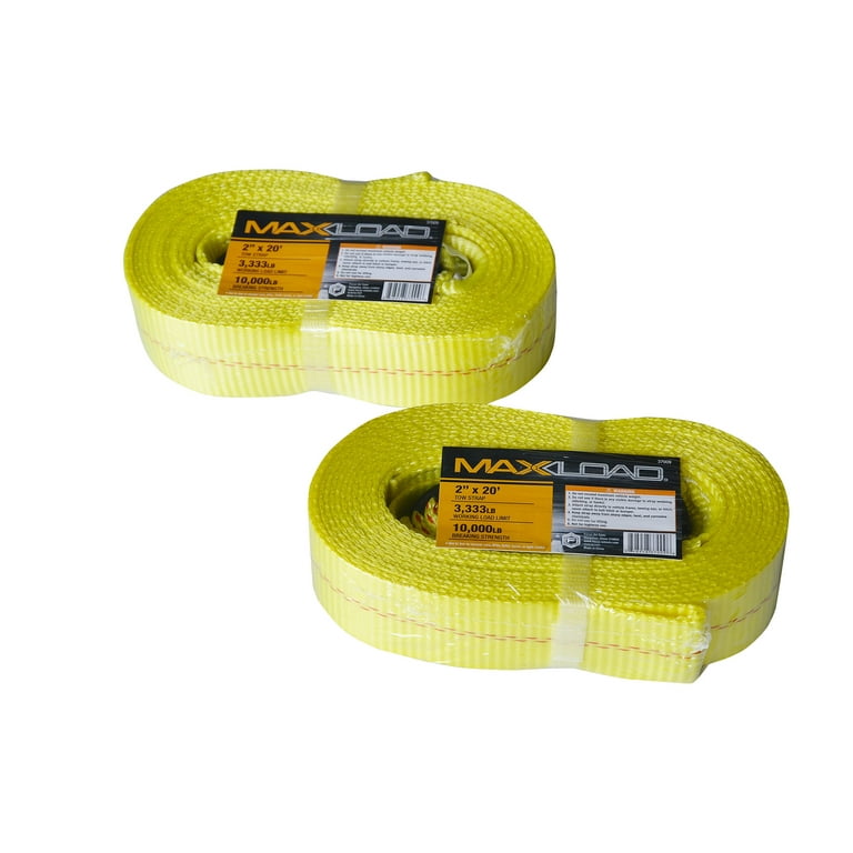 Max Load 2 pack 2in x 20ft Tow Straps