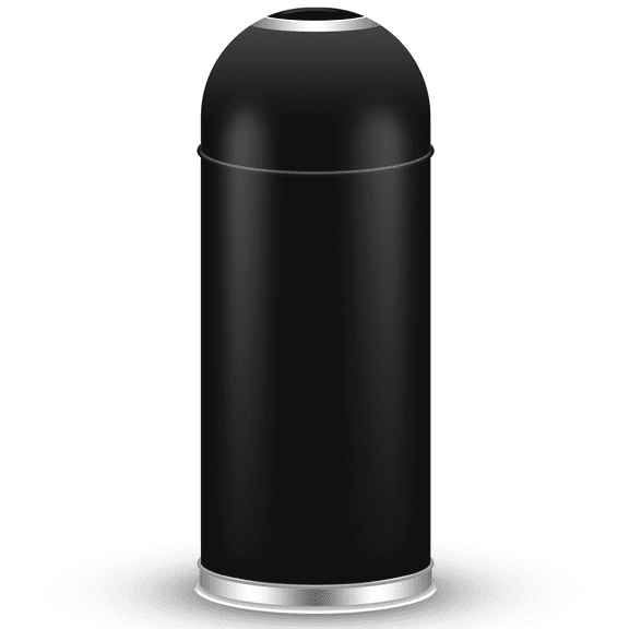 Max Manufacturing 75L/20 Gallon Trash Can, Commercial Open Top Black Steel Garbage Can for Home, Office & Restaurant Use