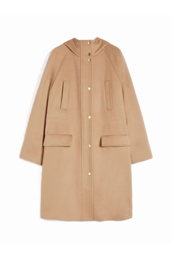 Contemporary Camel Coat With Hood (Women's)