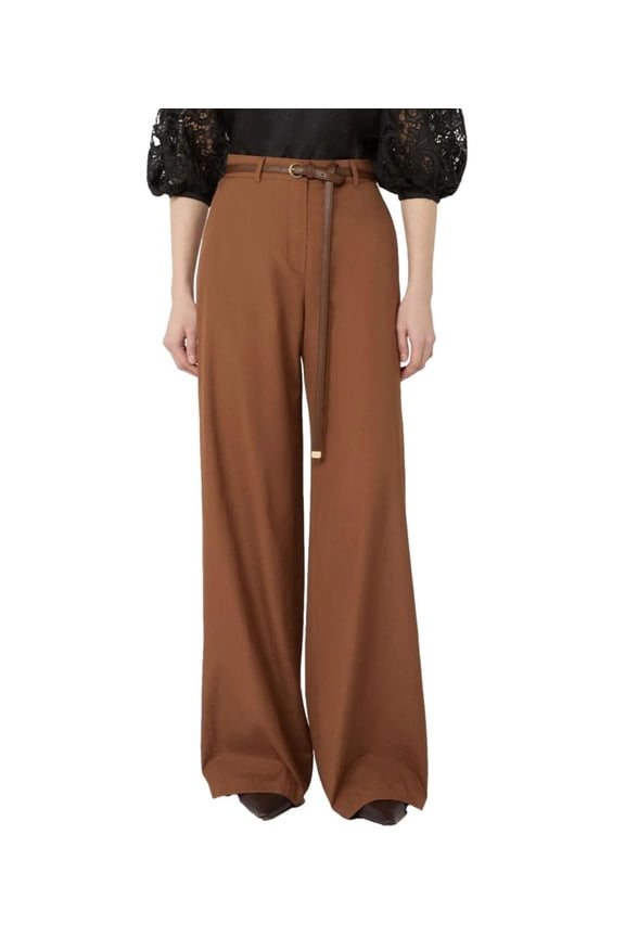Gray Virgin Wool Casual Trousers (Women's)