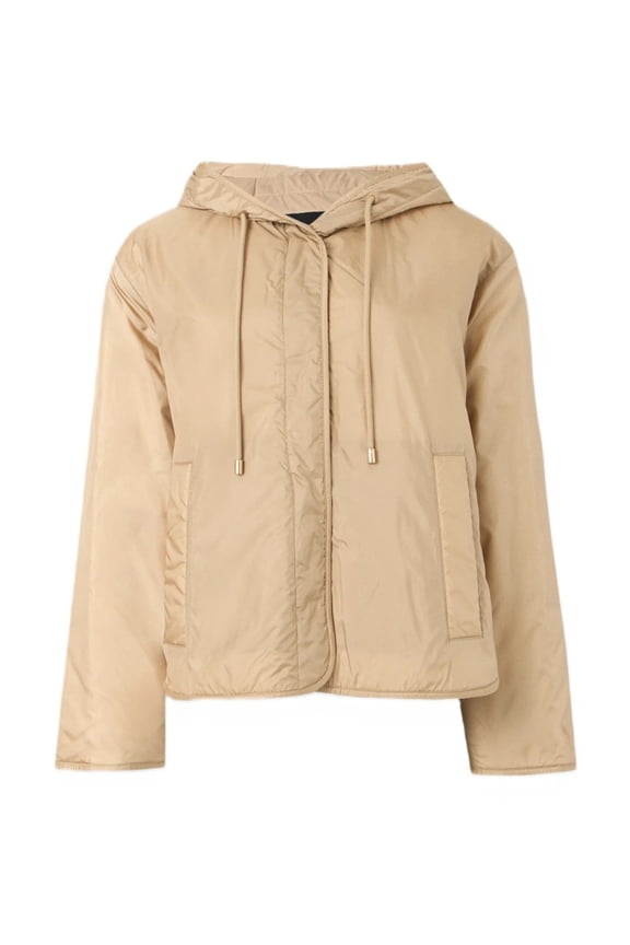 Beige Cotton Blend Casual Jacket (Women's)
