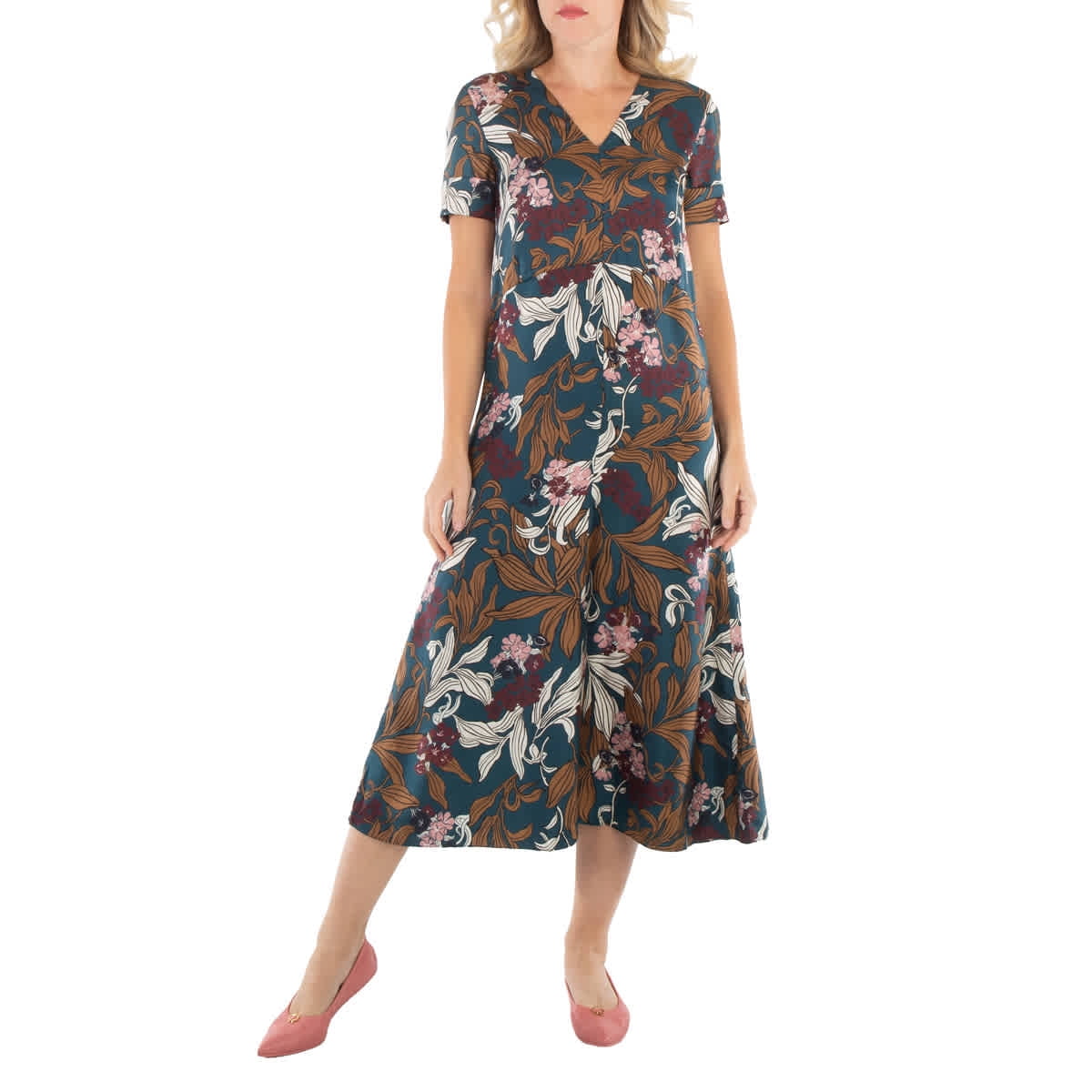 blue china print dress China Print Midi Dress