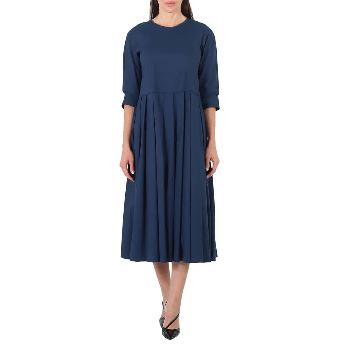 Max Mara Ladies Jupiter Blue Cotton Poplin Dress Brand Size 42