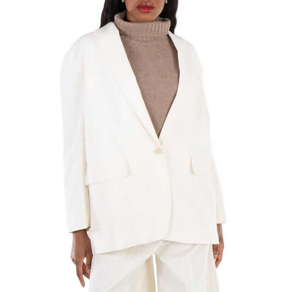 Max Mara Monica Cotton Canvas Oversize Blazer, Brand Size 40 ( US Size 6 )