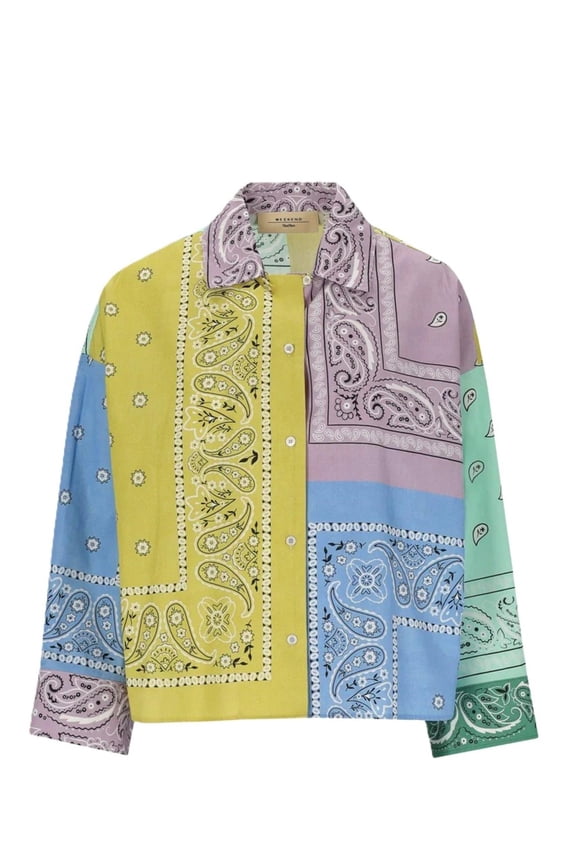 Patchwork Cropped Jacket With Classic Collar (Women's)