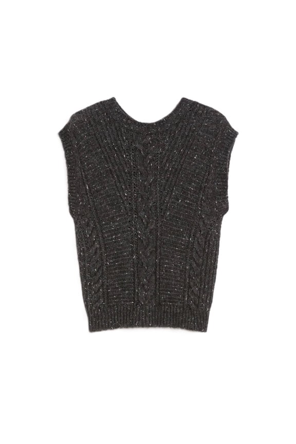 Textured Cable Knit Sleeveless Sweater (Women's)