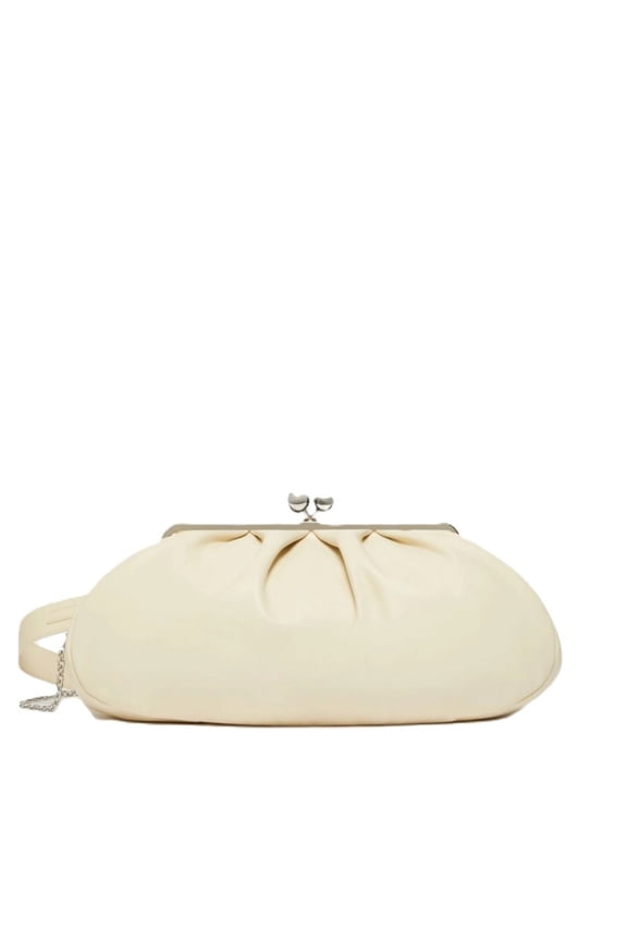 Women's Ivory Gathered Leather Shoulder Bag Neutrals