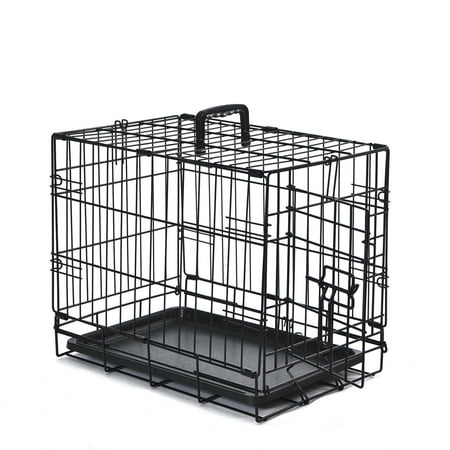 Max & Marlow Single-Door Dog Crate, Foldable Metal Wire Kennel, Portable, Tray and Divider Included, 18" x 12" x 14.50"