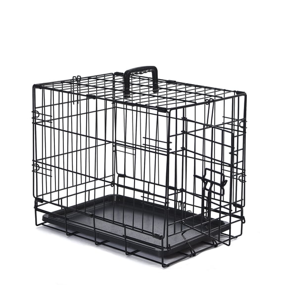 Max & Marlow Single-Door Dog Crate, Foldable Metal Wire Kennel, Portable, Tray and Divider Included, 18" x 12" x 14.50"