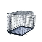 Max & Marlow Double-Door Dog Crate, Foldable Metal Wire Kennel, Portable, Tray and Divider Included, 22" x 13" x 15.50"
