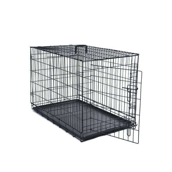 Max&Marlow 24inch Single-Door Dog Crate, Foldable Metal Wire Dog Kennel with Tray and Divider for Small Dogs