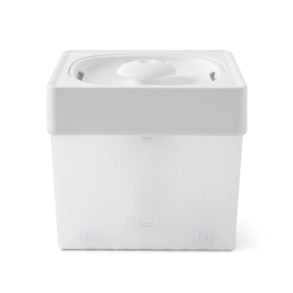Max & Marlow 2L Cat Water Fountain, White Transparent Automatic Pet Water Dispenser with Anti-Slip Feet for Cats, Small Dogs & Multiple Pets