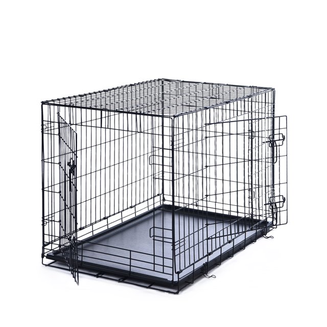 Max&Marlow 30inch DoubleDoor Dog Crate, Foldable Metal Wire Dog Kennel