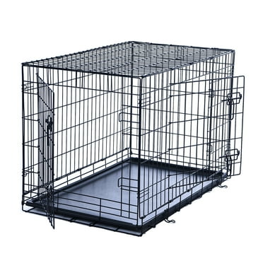 Max&Marlow 36inch Double-Door Dog Crate, Foldable Metal Wire Dog Kennel with Tray and Divider for Large Dogs