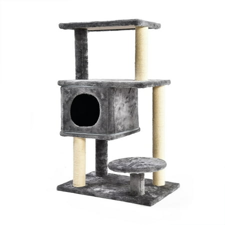 Max & Marlow 4070201 Unisex Multi Level 3-in-1 Cat Tree for Up to 50 in., Gray - Large