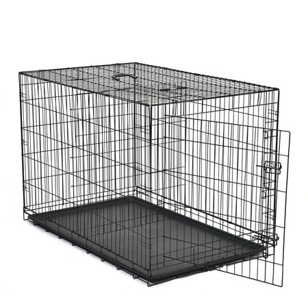 Max & Marlow Single-Door Dog Crate, Foldable Metal Wire Kennel, Portable, Tray and Divider Included, 48" x 29" x 31.5"