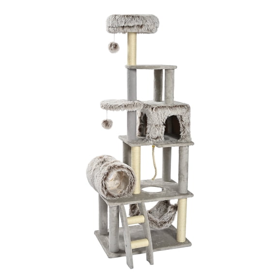 Max & Marlow 71-Inch Multi-Cat Activity Tower 71.3" H Gray
