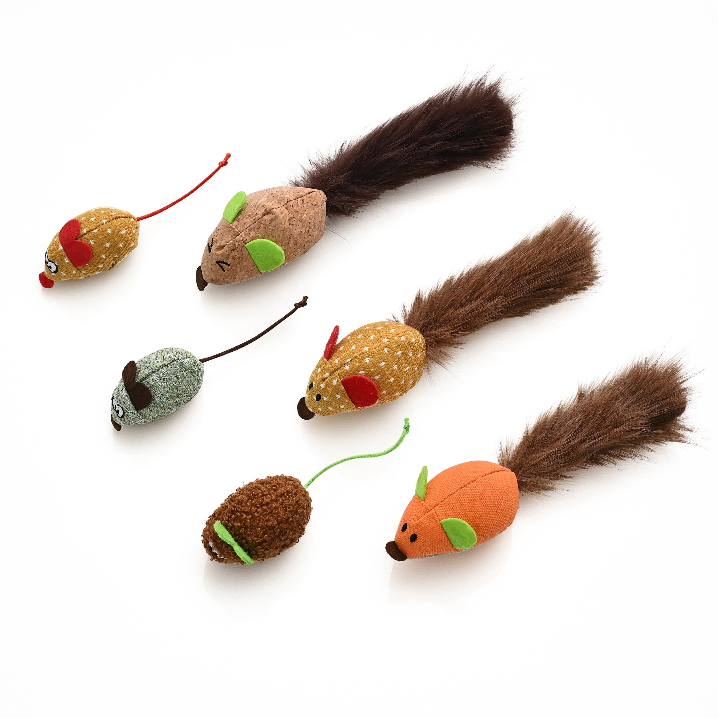 Max & Marlow Cat Mice Toys, 6-Pack Plush Mice Toys Filled Catnip for Indoor Cats