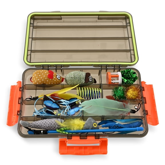 Max & Marlow Cat Toys Interactive Cat Toy Variety Set, 17 Pack includes Feather Teaser, Springs, Balls, Mice & Noise Toys for Indoor Cats