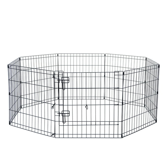 Max & Marlow Portable Dog Playpen, 8-Panel Metal Dog Fence, Indoor & Outdoor Use, Customizable, 24" Height
