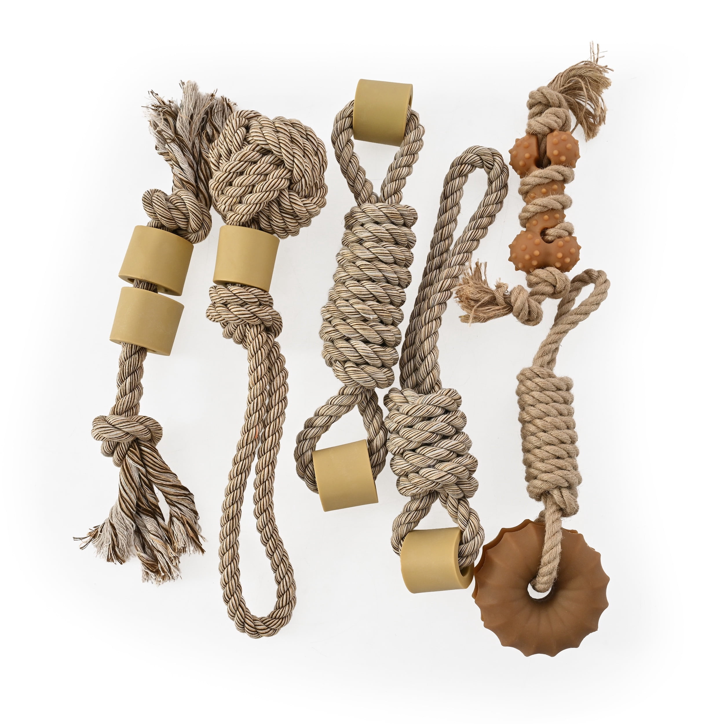 Max & Marlow 6 Pack Dog Rope Toys for Puppy Chewer, 4 Pack Cotton Rope Toys with Nylon Bone, 2 Pack Jute Rope Toys with Natural Rubber