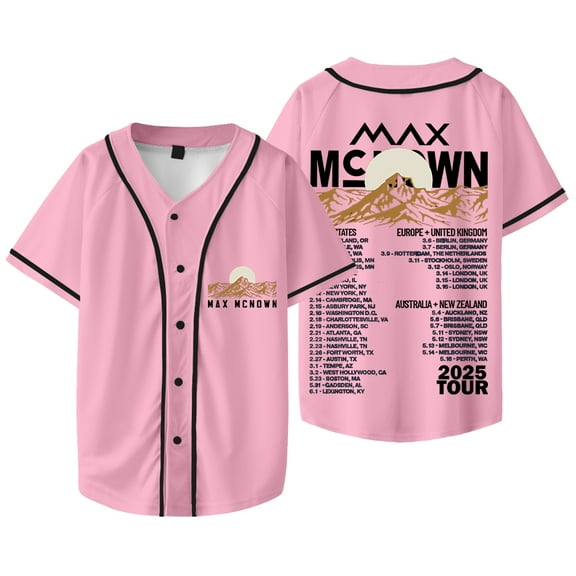 Max McNown 2025 Tour Baseball Jacket Unisex Fashion Tee Summer style6