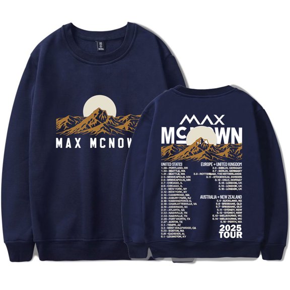 Max McNown 2025 Tour Dates Crewneck Sweatshirts Night Diving Album Merch Unisex Fashion Long Sleeve