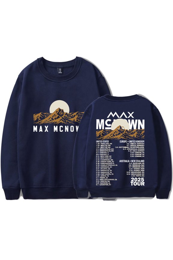 Max McNown 2025 Tour Dates Crewneck Sweatshirts Night Diving Album Merch Unisex Fashion Long Sleeve