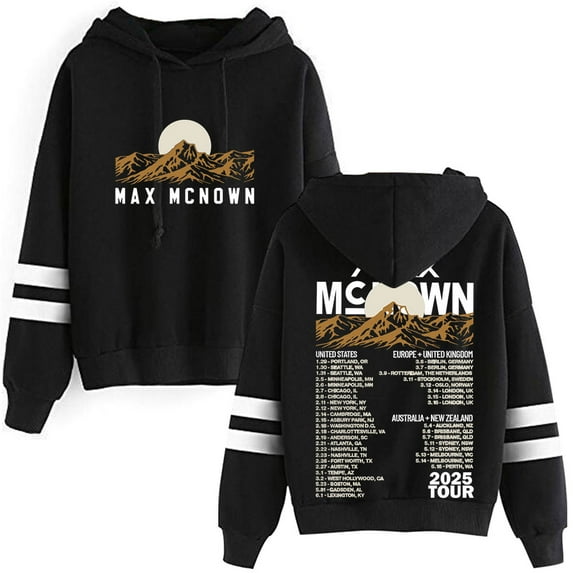 Max McNown 2025 Tour Dates Merch Pocketless Parallel Bars Sleeve Streetwear Sweatshirts