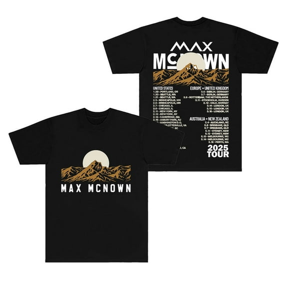 Max McNown 2025 Tour Dates T-Shirts Night Diving Album Merch Summer Unisex Fashion Short Sleeve Tee