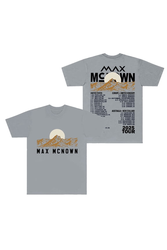 Max McNown 2025 Tour Dates T-Shirts Night Diving Album Merch Summer Unisex Fashion Short Sleeve Tee