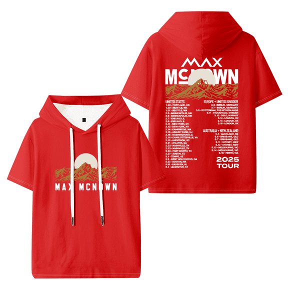 Max McNown 2025 Tour Hooded T-shirt Women Men Fashion Short Sleeve Tee Casual Streetwear Clothes