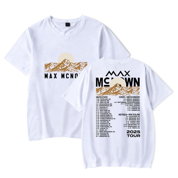 Max McNown 2025 Tour Tee Unisex Crewneck Short Sleeve T-shirt Casual Trendy Tops