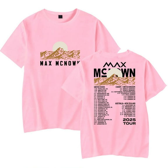 Max McNown 2025 Tour Tee Unisex Crewneck Short Sleeve T-shirt Casual Trendy Tops