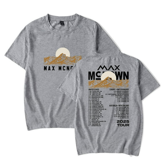 Max McNown 2025 Tour Tee Unisex Crewneck Short Sleeve T-shirt Casual Trendy Tops