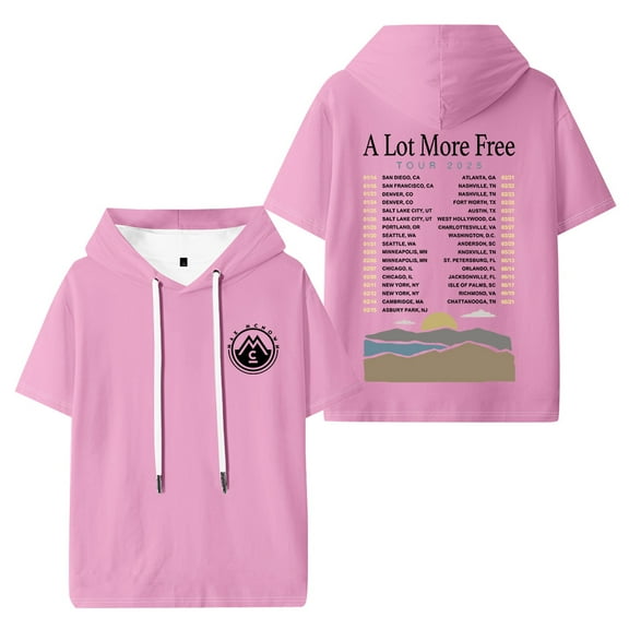 Max McNown 2025 US Tour Hooded Tshirt Casual Hoody Short Sleeve Hip Hop Pullover Tees