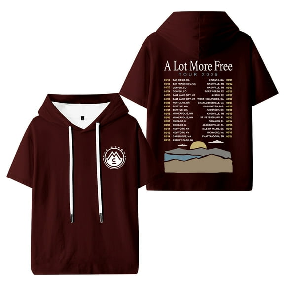 Max McNown 2025 US Tour Hooded Tshirt Casual Hoody Short Sleeve Hip Hop Pullover Tees