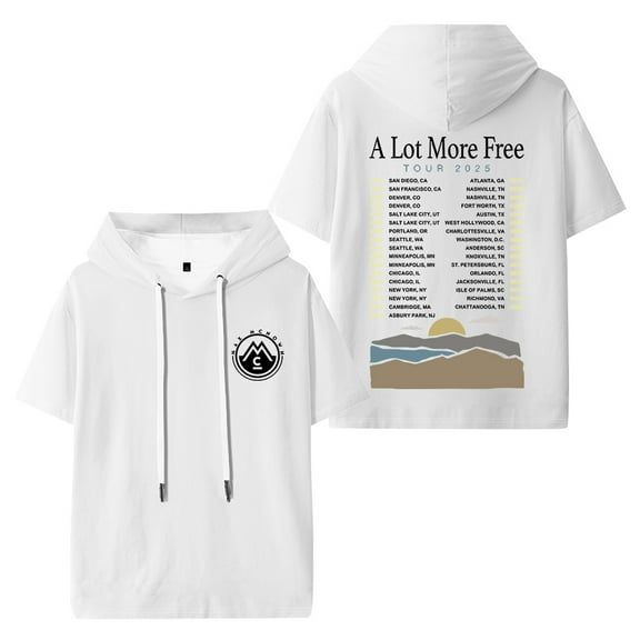 Max McNown 2025 US Tour Hooded Tshirt Casual Hoody Short Sleeve Hip Hop Pullover Tees