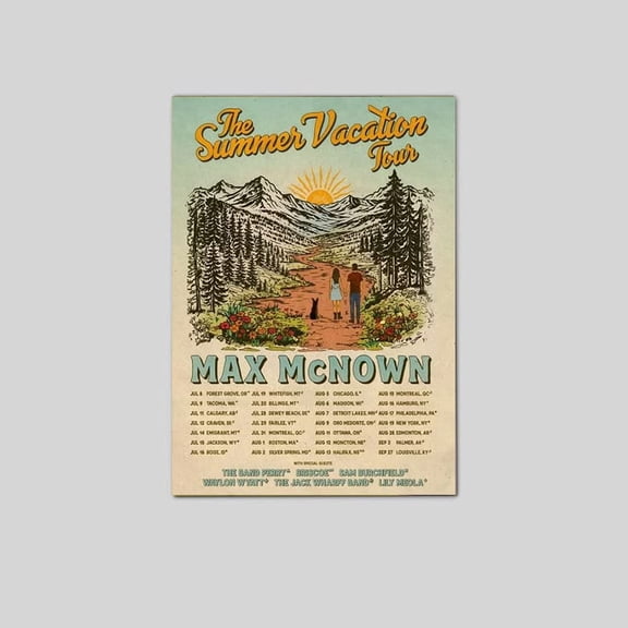Max McNown 2026 The Summer Vacation Tour Schedule Poster Size 24''x36'' Googate