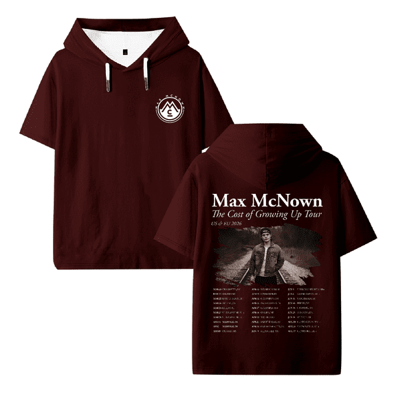 Max McNown The Cost of Growing Up Tour 2026 Hooded T-Shirt Casual Tshirt