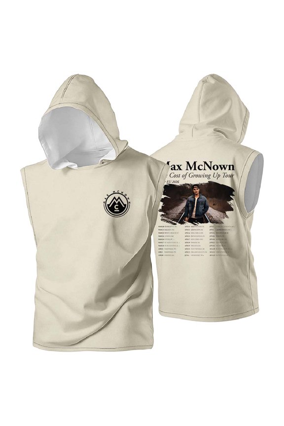 Max McNown The Cost of Growing Up Tour 2026 Hooded Tank Tops Sleeveless T-Shirt port Vest Women Men Casual Outdoor Sportwear