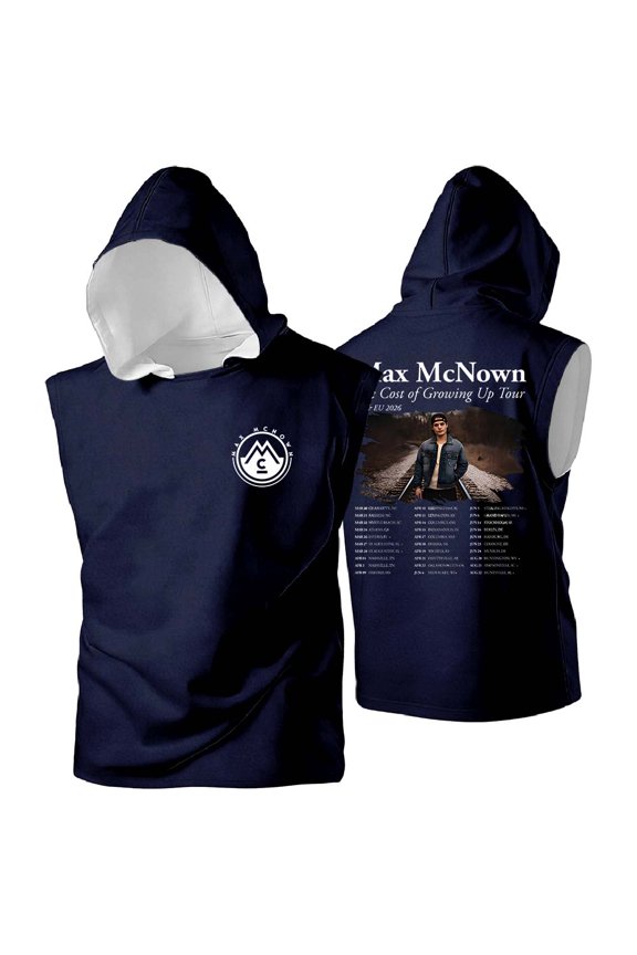 Max McNown The Cost of Growing Up Tour 2026 Hooded Tank Tops Sleeveless T-Shirt port Vest Women Men Casual Outdoor Sportwear