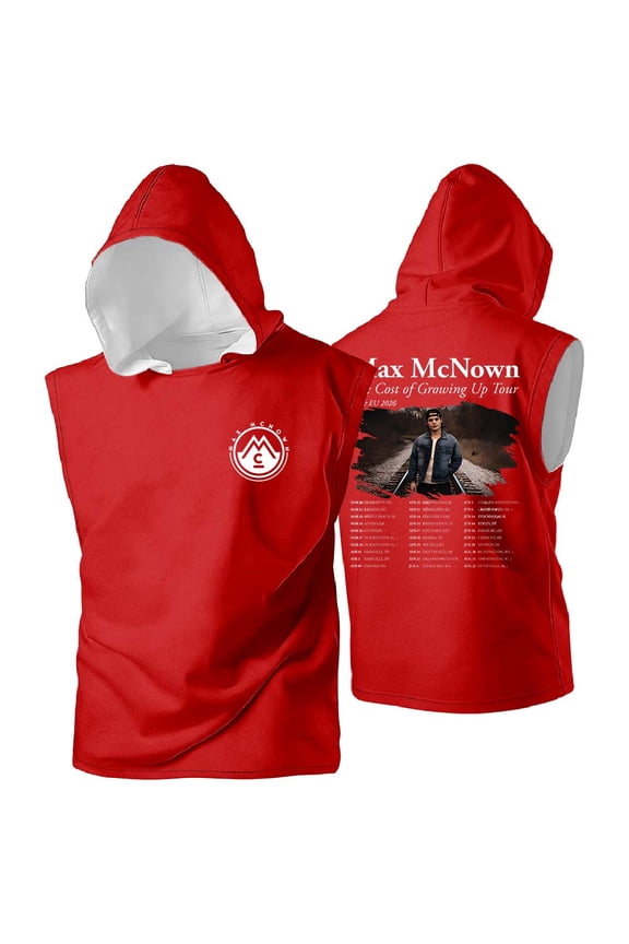 Max McNown The Cost of Growing Up Tour 2026 Hooded Tank Tops Sleeveless T-Shirt port Vest Women Men Casual Outdoor Sportwear