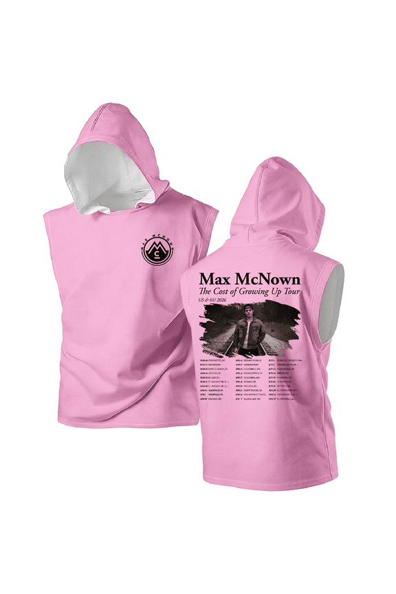 Max McNown The Cost of Growing Up Tour 2026 Hooded sleeveless vest Casual Tank Tops