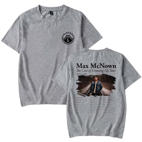 Max McNown The Cost of Growing Up Tour 2026 T-Shirt Women Men Casual Crewneck Short Sleeve Tee